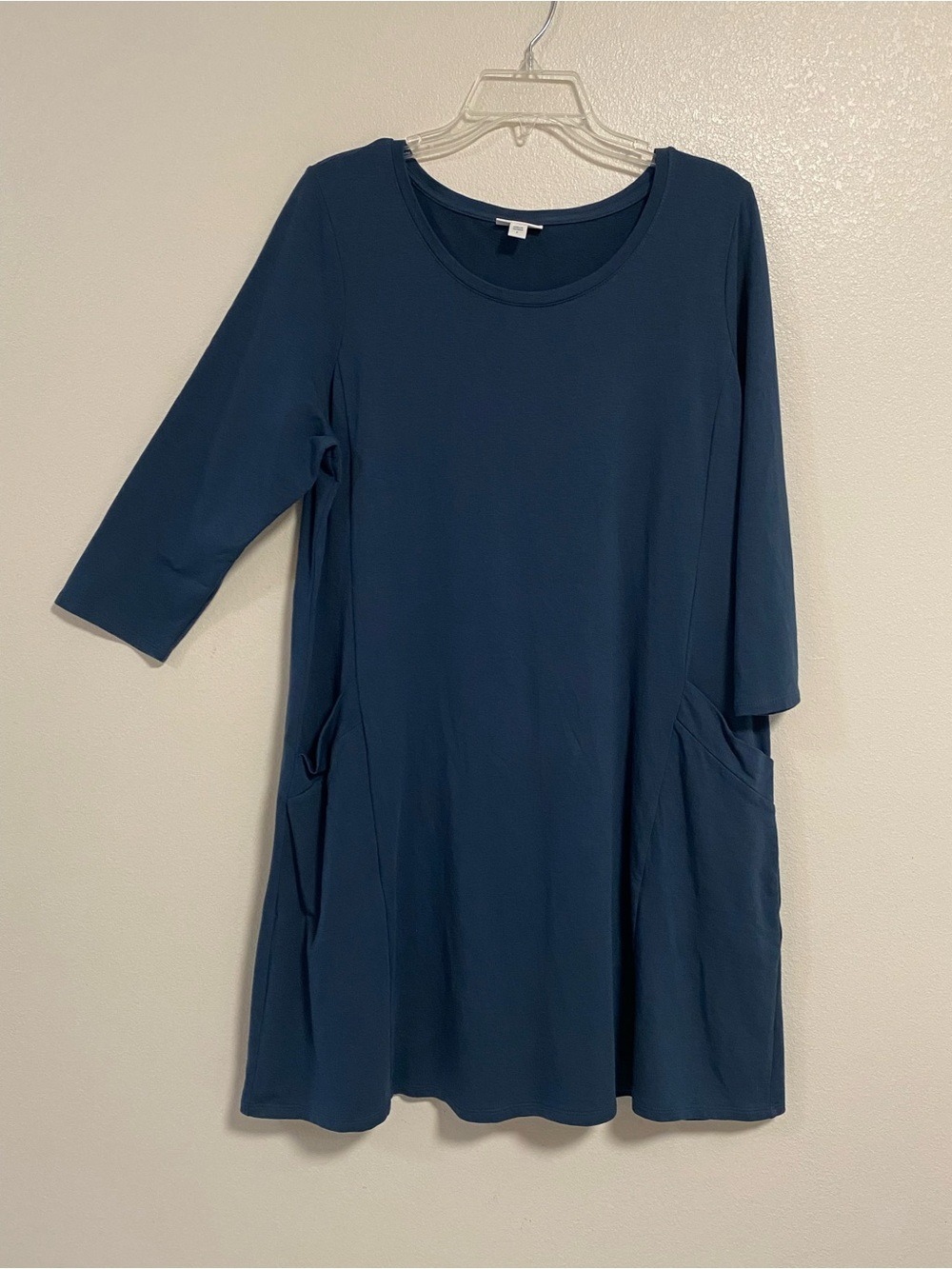 J. Jill Dress Women’s Size Large Dark Blue A-Line Tunic Dress Organic Cotton